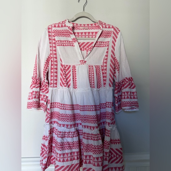 Miami Pink and White Patterned Dress - Picture 3 of 6